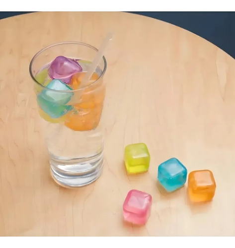 60 Cubitos De Hielo Cuadrados Reutilizables De Colores Que S