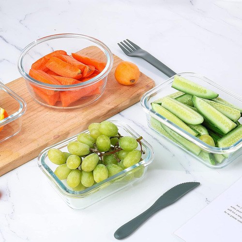 24 Pieces Glass Food Storage Containers Set,glass Meal Pr...