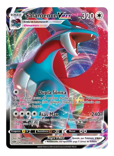 Carta Pokémon Salamence Vmax Escuridão Incandescente