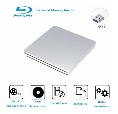 Ray Burner External Drive Portable Usb 3.0 Ultra Slim 3d Pc