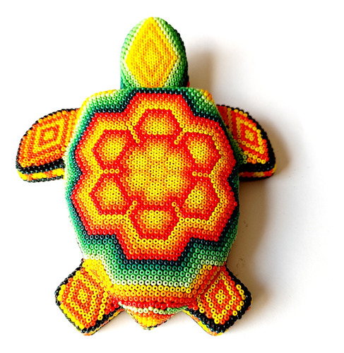 Tortuga De Arte Huichol De Madera Calidad De Exportación