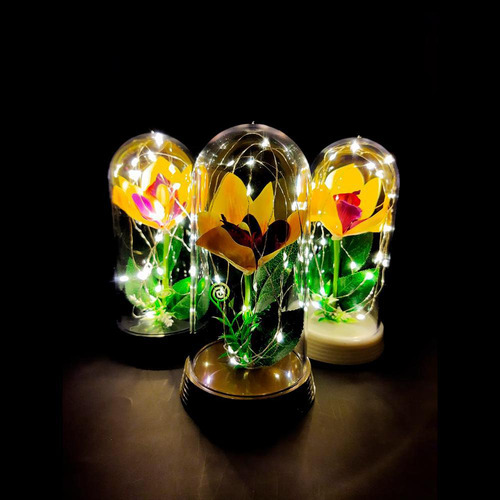 Abajur Luminária Rapunzel Enrolados 10cm Flor Lírio Led