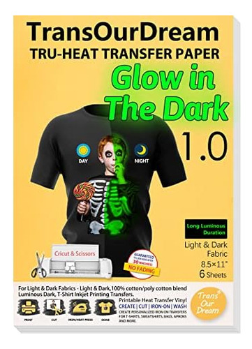 Papel De Transferencia De Calor Luminoso Camisetas (6 H...