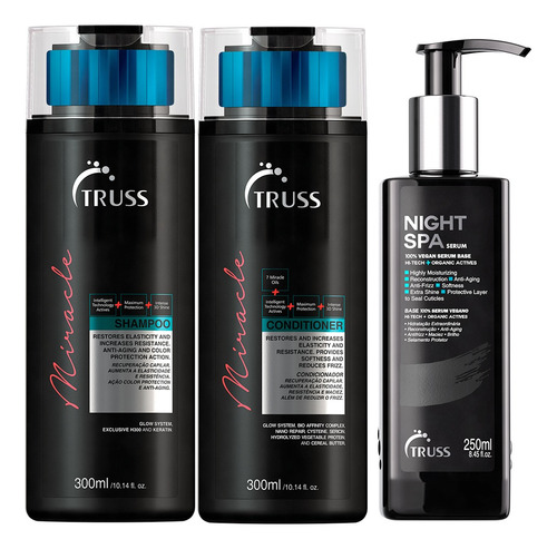 Truss Miracle Shampoo + Condic. + Night Spa - Lançamento