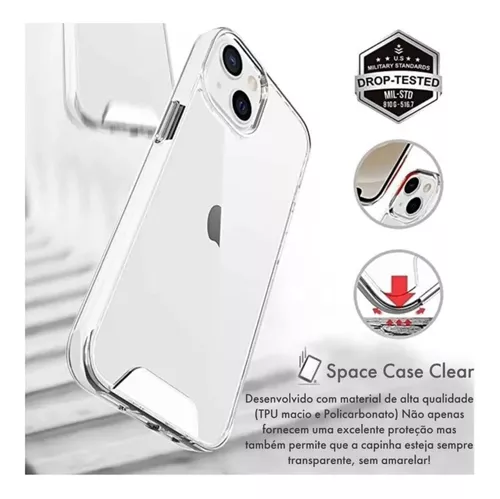 Capa Capinha Space Clear P/ iPhone 14 /14 Plus / 14 Pro / 14 Pro Max -  Advanced Vacuum