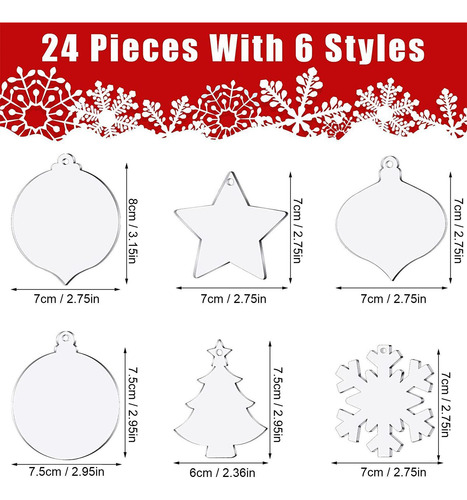 Adornos De Acrílico En Adornos De Navidad De Acrílico En 24