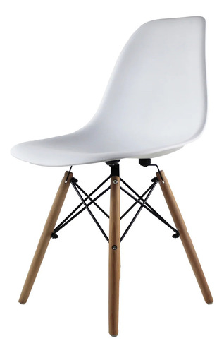 Mesa Con Sillas Eames Comedor Moderno Minimalista Vintage Color Madera/Blanco