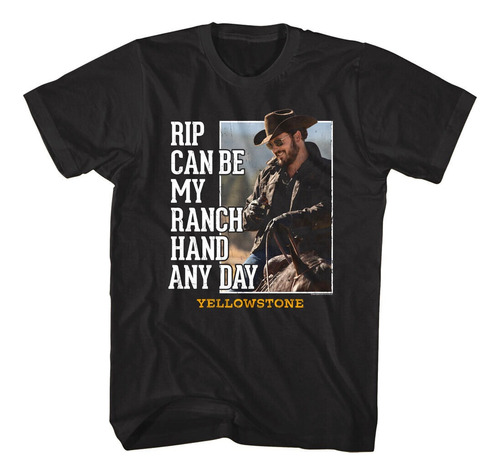 Camiseta Rip Ranch Hand De Yellowstone Algodón Negro Unisex