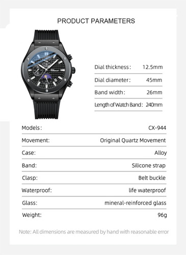Reloj De Cuarzo Para Hombre Chenxi 944, Moderno, Diario, Con