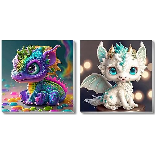 2 Kit Pintura Por Números Niños Dragón  Principia...