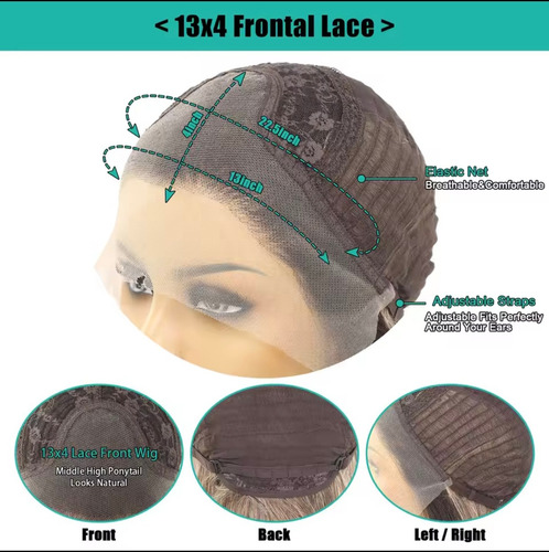 Peluca Hisan Lace Front Premiun Rubia Lacia Humanizada Rubio Universal