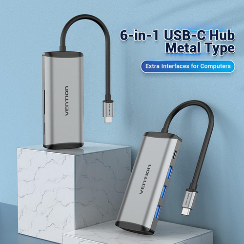 Hub Adaptador 6 En 1 Usb-c Usb Tf Sd Para Macbook Pc