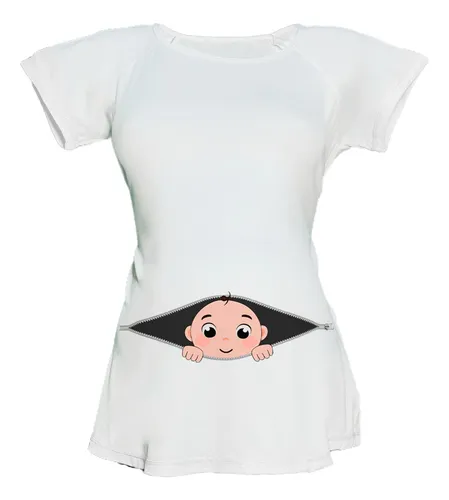 Blusa de embarazada con bebe asomandose new arrivals