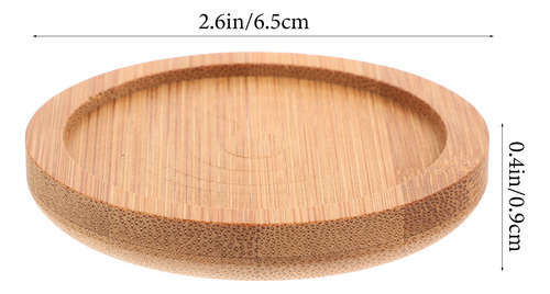 Posavasos Redondos De Bambú, 6 Unidades, Reutilizables, Grue