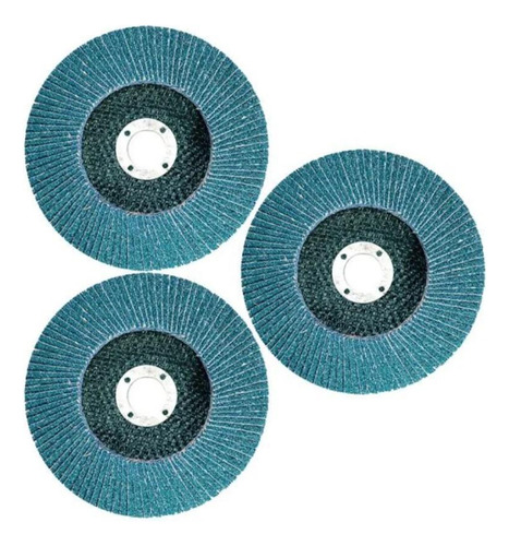 Kit 3 Disco Flap Desbaste Acabamento Grão 80 115x22mm
