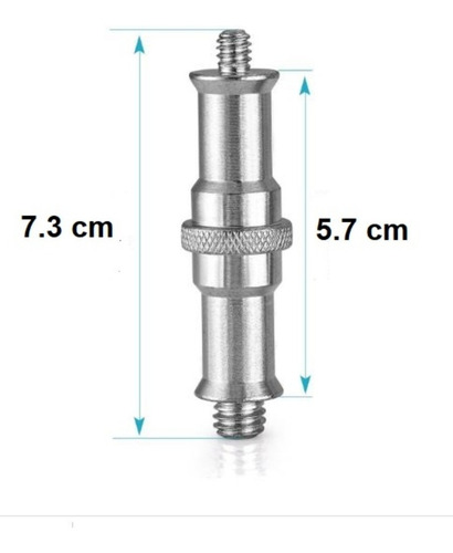 Imagen 2 de 6 de Espiga Tornillo Adaptador Largo Rosca 1/4 A 3/8 Macho
