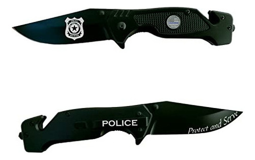 Cuchillo Táctico De Élite Plegable Black Police - Cuchillo