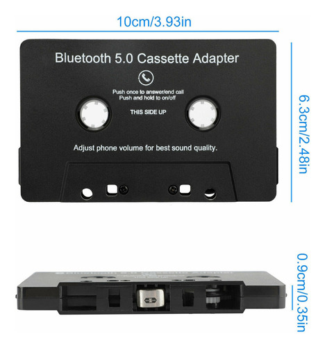 Tf Adaptador De Cassette Bluetooth A Auxiliar Con Batería