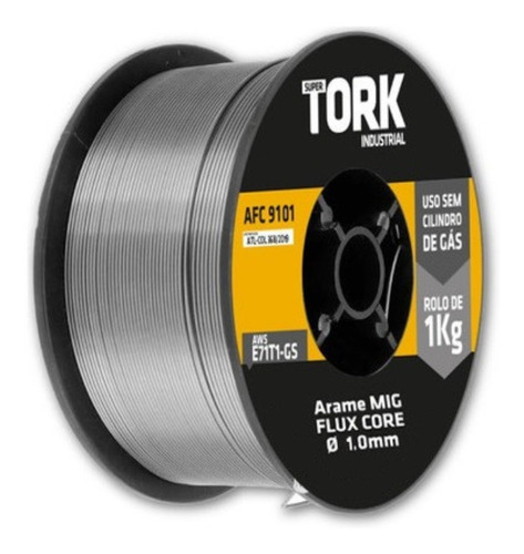 Arame De Solda Mig Flux Core 1.0mm Sem Gás 1kg Super Tork.