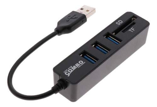 Hudiemm0b Usb Sd Tf Lector Tarjeta Hub Adaptador 3 Puerto