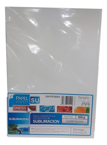 Papel Sublimacion Gneiss Gn-ps100a4 100 Gramos 100 Hojas 