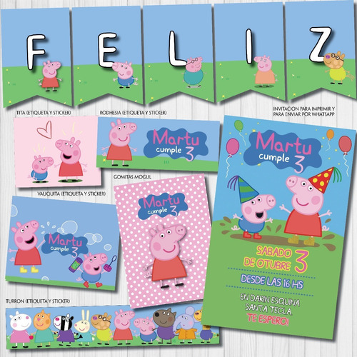 Kit Imprimible Personalizado Peppa Pig Candy Y Deco