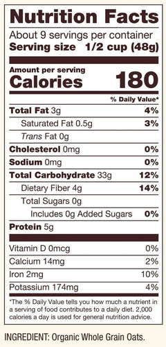 Bob's Red Mill Avena Arrollada Extragruesa Orgánica 16 Oz (p
