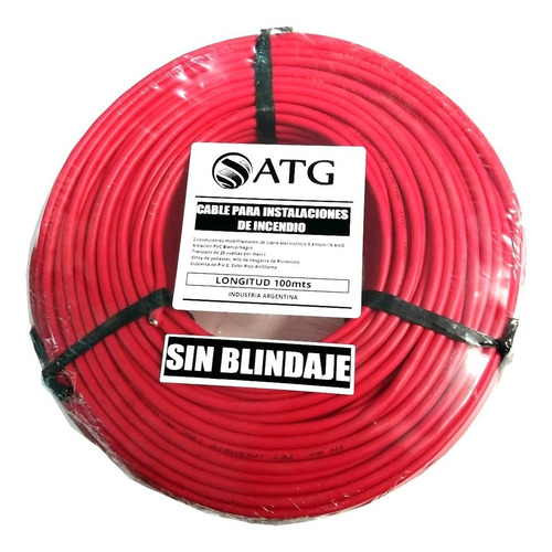 Cable Sistemas De Incendio Atg 100% Cobre 2x1.35 S/blindaje