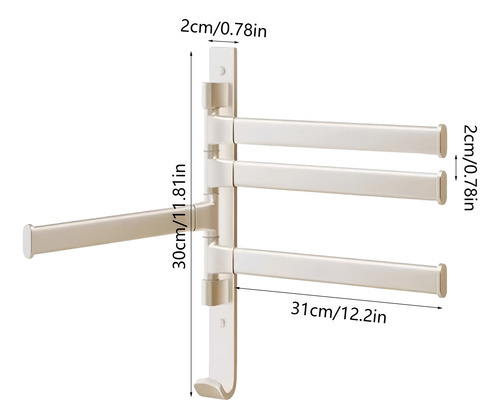 Toallero Giratorio De Cuatro Polos De 180 Grados Para Baño S