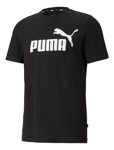 Camiseta Puma Ess Logo Tee Hombre-negro/blanco