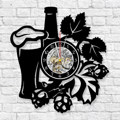 Reloj Corte Laser 2146 Flores Bebidas Cerveza Hojas Plantas