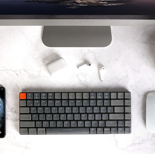 Teclado Keychron K3 V2 RGB óptico marrón Qwerty idioma inglés estadounidense gris oscuro