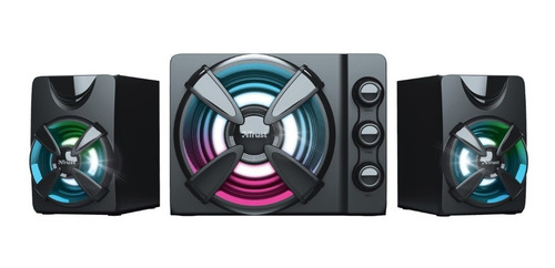 Imagen 4 de 9 de Parlantes Con Subwoofer Rgb Trust Con 3 Niveles De Sonido