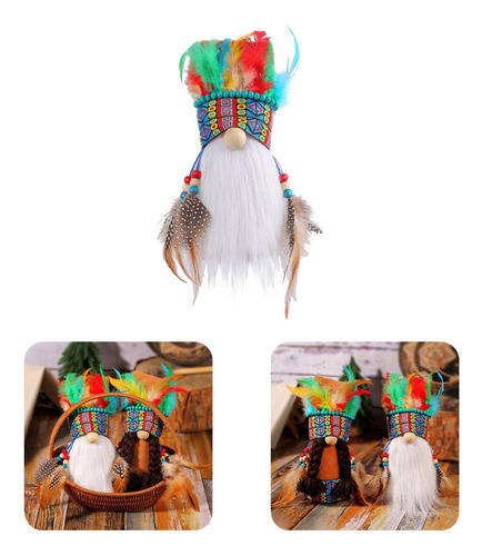 Muñeca Gnome Facels, Figura De Gnomo Hecha A Mano Con Pájaro