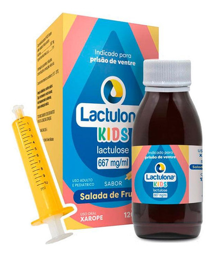 Lactulona Kids 667mg/ml Xarope Sabor Salada De Frutas 120ml