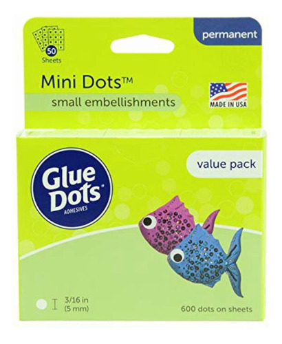 Glue Dots Glu32634 Hojas Adhesivas Para Mini Puntos, 3/16