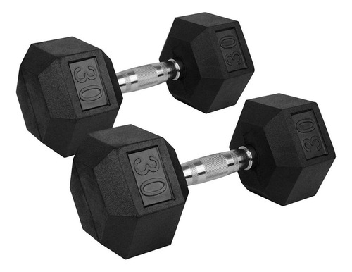 Set De Mancuernas Par De Pesas Para Hacer Ejercicio Gym 30lb Color Negro