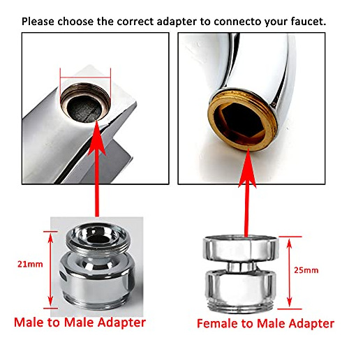 Adaptador De Grifo Giratorio De 360 Grados, Npt Hembra, De 1