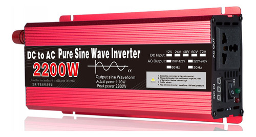 Inversor Corriente De Onda Pura 2200 W Transfor12 V/24 V