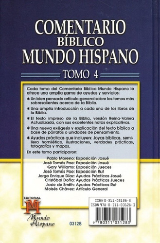 Imagen 2 de 4 de Comentario B. Mundo Hispano T. 4 Josue, Carro D, Estudio