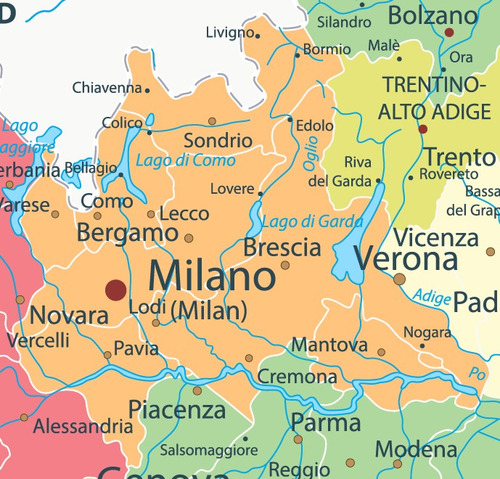 Mapa De Italia En Pdf Y Ai Vectorizado