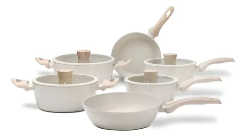 Jogo De Panelas Antiaderente 6pç Sirius Vanilla Brinox