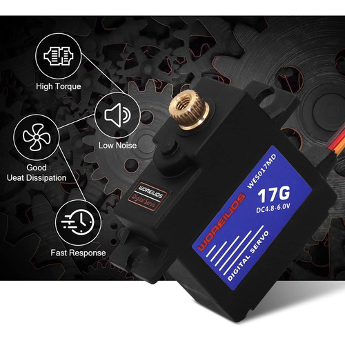 Servo Digital Rc 17g, Servo De Engranaje De Metal Impermeabl
