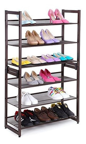 Songmics - Estante De Zapato Metálico Apilable De 3 Niveles,