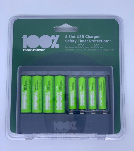 Cargador Peak Power 1pc+8pcs/pack