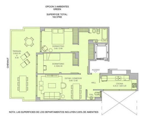 Venta 3 Ambientes Con Balcón Aterrazado En  Piso Alto, Las Cañitas. Entrega 2025.