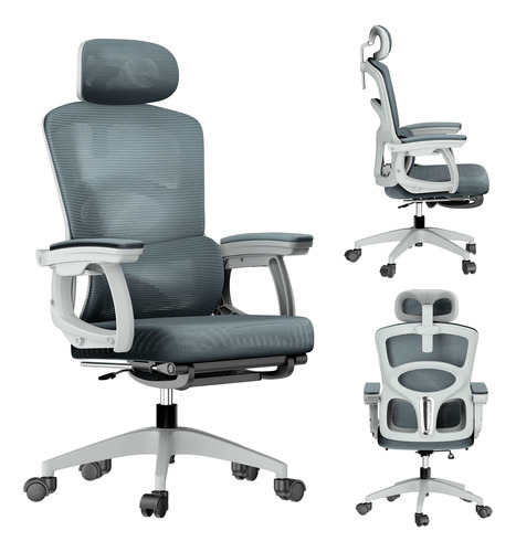 Silla De Oficina Ergonómica Con Reposapiernas Y Reclinable