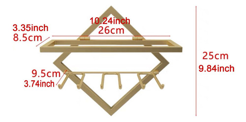 Stanff Stand De Pared Colgando Colgante De La Pared Oro