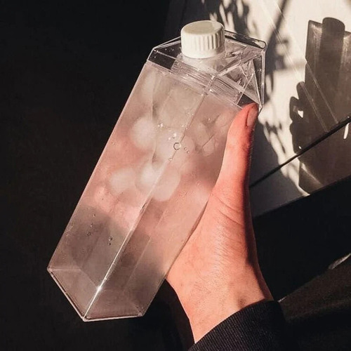 Garrafa De Geladeira Caixa De Leite 750ml Transparente