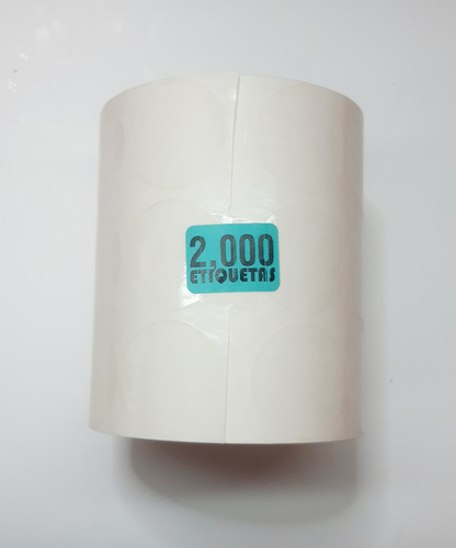2,000 Etiquetas Circular Adheribles Transparente De 36mm